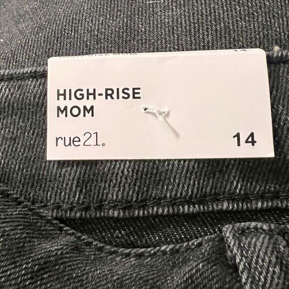 Rue 21 Jeans Size 14 Womens Mom Jean High Rise Dark Wash Black Denim NWT - Picture 5 of 10